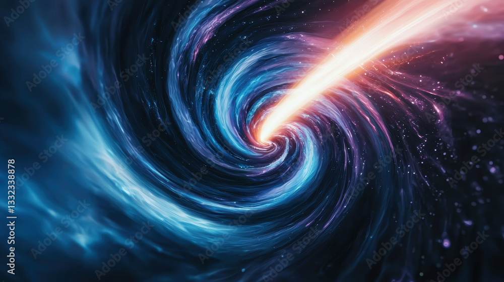 Poster abstract swirling colors morphing into cosmic vortex, creating sense of wonder and mystery in univer
