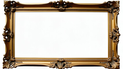 Antique Carved Gilded Frame: Neoclassical Full Picture Frame in Elegant Vector Design