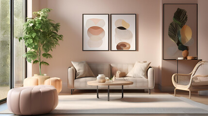 A contemporary living room featuring a cozy sofa and minimalist table, offering a clean and elegant design for any space