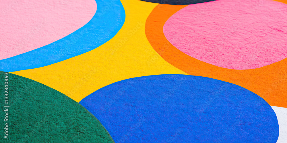 Poster abstract composition of overlapping circles in primary colors