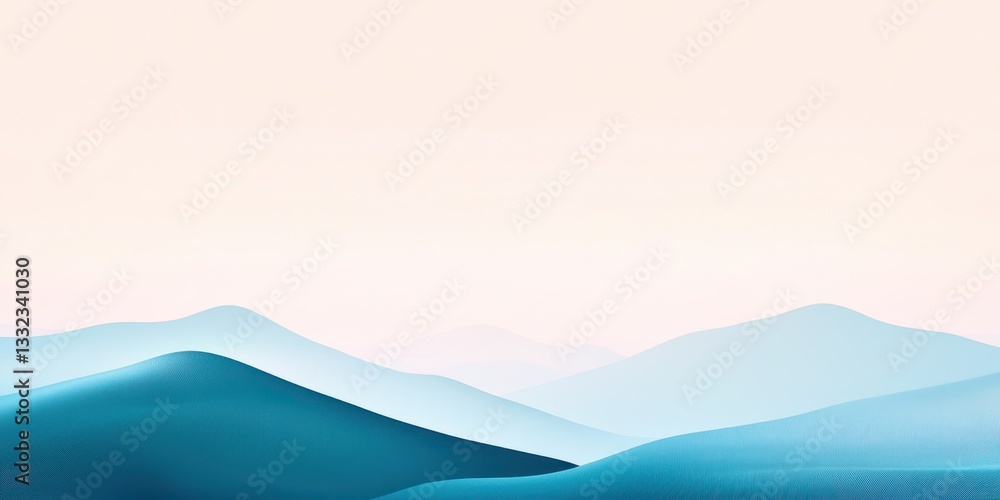 Poster a mountain range with a blue sky in the background