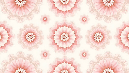 Delicate Petals and Soft Pink Hues: A Romantic Floral Mandala Seamless Tile Pattern for Cozy Bedrooms - Perfect for a Charming and Inviting Atmosphere