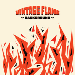 Abstract geometric vintage fire background.