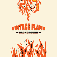 Abstract geometric vintage fire background.