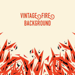 Abstract geometric vintage fire background.