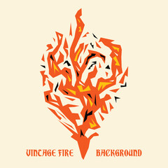 Abstract geometric vintage fire background.