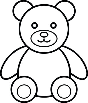 recommend clip art: teddy bear outline vector illustration, Teddy bear line art