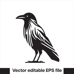 Western Raven vector with hat, logo