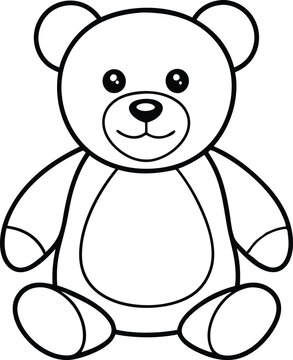 recommend clip art: teddy bear outline vector illustration, Teddy bear line art