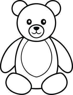 recommend clip art: teddy bear outline vector illustration, Teddy bear line art