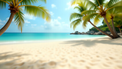 Tropical Beach Bokeh: Relaxation and Adventure in Summer Travel