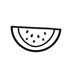 Watermelon Slice Line Drawing