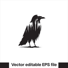 Naklejka premium Western Raven vector with hat, logo