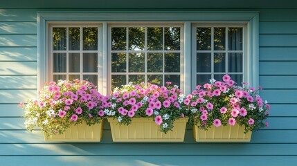 Charming window boxes with vibrant flowers