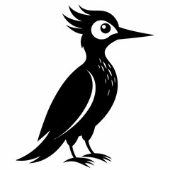 Black Woodpecker Silhouette Clipart
