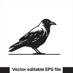 Western Raven vector with hat, logo