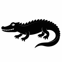 Bold Black Crocodile Vector