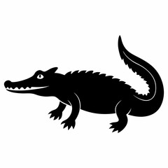 Bold Black Crocodile Vector