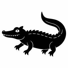Bold Black Crocodile Vector