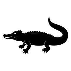 Bold Black Crocodile Vector