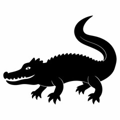 Bold Black Crocodile Vector