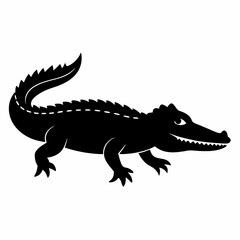 Fototapeta premium Bold Black Crocodile Vector