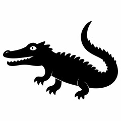 Fototapeta premium Bold Black Crocodile Vector