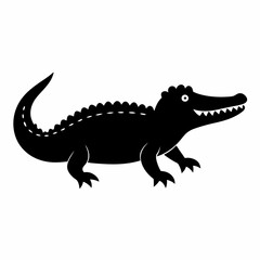 Fototapeta premium Bold Black Crocodile Vector