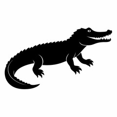 Obraz premium Bold Black Crocodile Vector