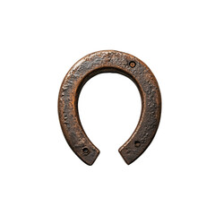 Rusty Antique Horseshoe Symbol of Luck Isolated on White Background