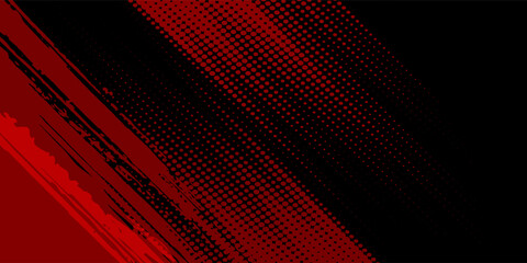 sports background design with red and black accent colors with a dot texture pattern vector illustration modern