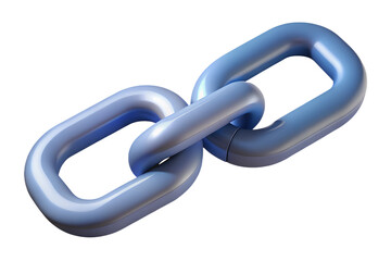 3D Render of a Polished Metal Chain Link - Strength, Connection, and Unity Concept