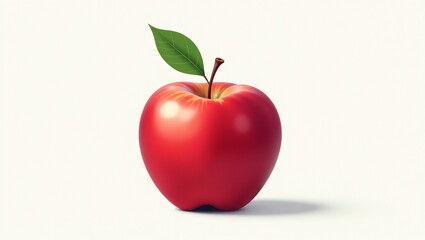 Obraz premium Minimalist Crisp Apple on White