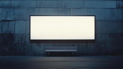 A blank billboard on the outside wall of a building