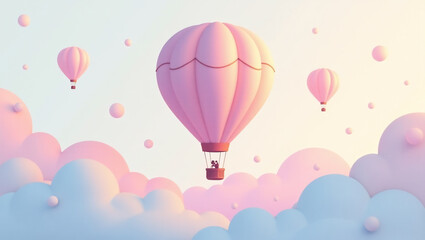 Naklejka premium Abstract Floating Balloon with Soft Gradients
