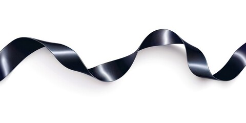A long black ribbon with a shiny, metallic sheen