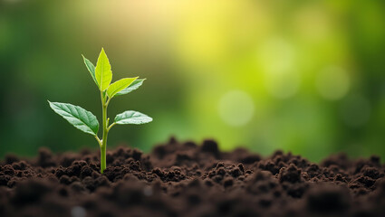 Flat Young tree planted in fertile garden soil showcasing growth and natural beauty. concept as Young tree planted in fertile garden soil showcasing growth and natural beauty. in  Simple flat cute vec