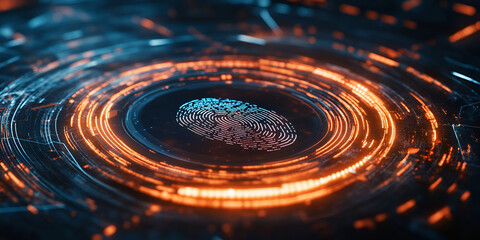 AI-powered fingerprint recognition, biometric data security, digital security system, Digital fingerprint scan, biometric data technology, secure data protection with AI
