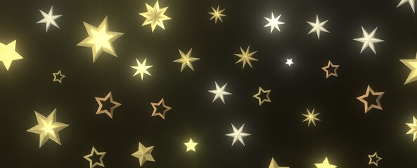 Cosmic Christmas Showers: Dynamic 3D Illustration of Descending Celestial Showers for the Holidays