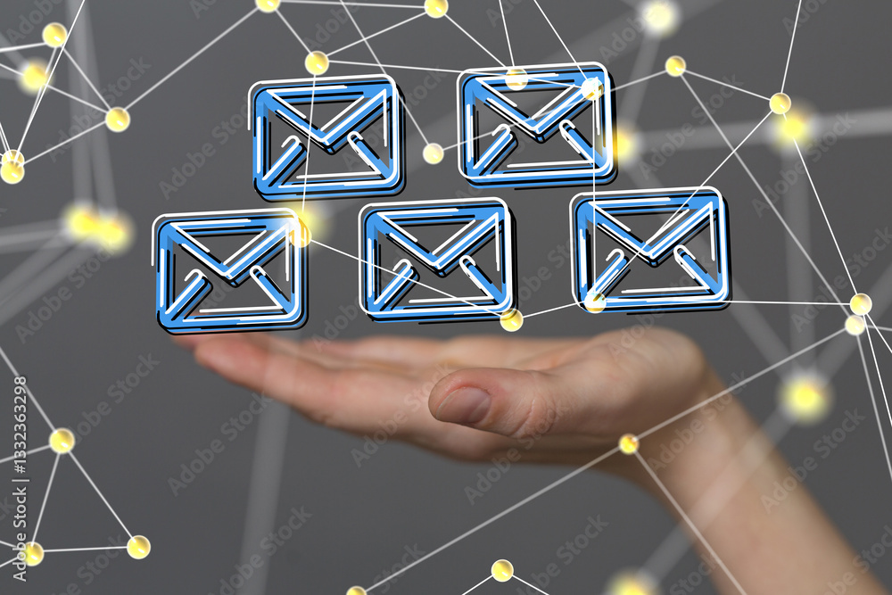 Aufkleber Mail Communication Connection message to mailing