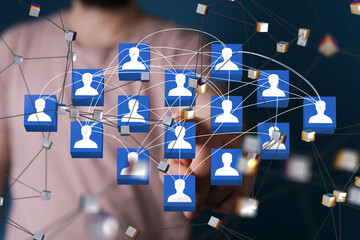 Global network. Blockchain. 3D illustration. Neural networks and artificial intelligence. Abstract