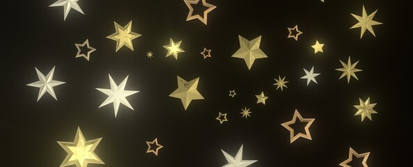 Drifting Christmas Stardust: Captivating 3D Illustration of Descending Stardust Particles for the Holidays