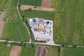 Veduta aerea depuratore di Bojano (CB) Italia.
