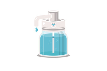 Automatic liquid bottle on isolated background, Vector Illustration.