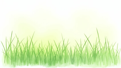 Fototapeta premium Serene Watercolor Illustration of Green Grass Blowing in the Wind - Perfect for Nature-Themed Designs and Decor with Empty Space for Customization in Photo Stock Concept