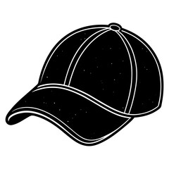 cap black silhouette vector, Simple silhouette Design vector icon with white background.
