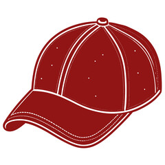 cap silhouette vector, Simple silhouette Design vector icon with white background. Color vector 