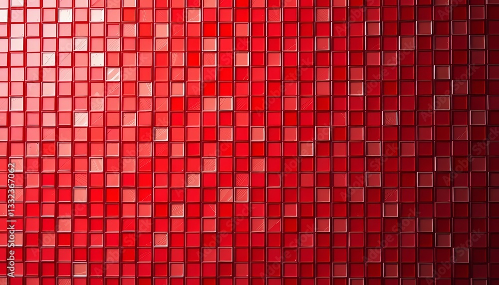 Aufkleber abstract red tile mosaic background with ample empty space, pattern, graphic