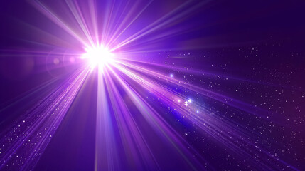 Obraz premium On a purple background, a diagonal bright beam of light.