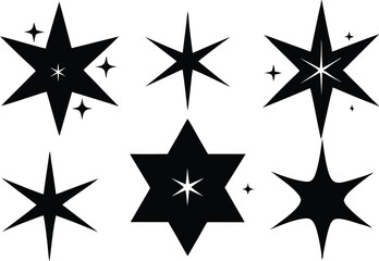 Sparkle star icon silhouette vector, Sparkle star icon